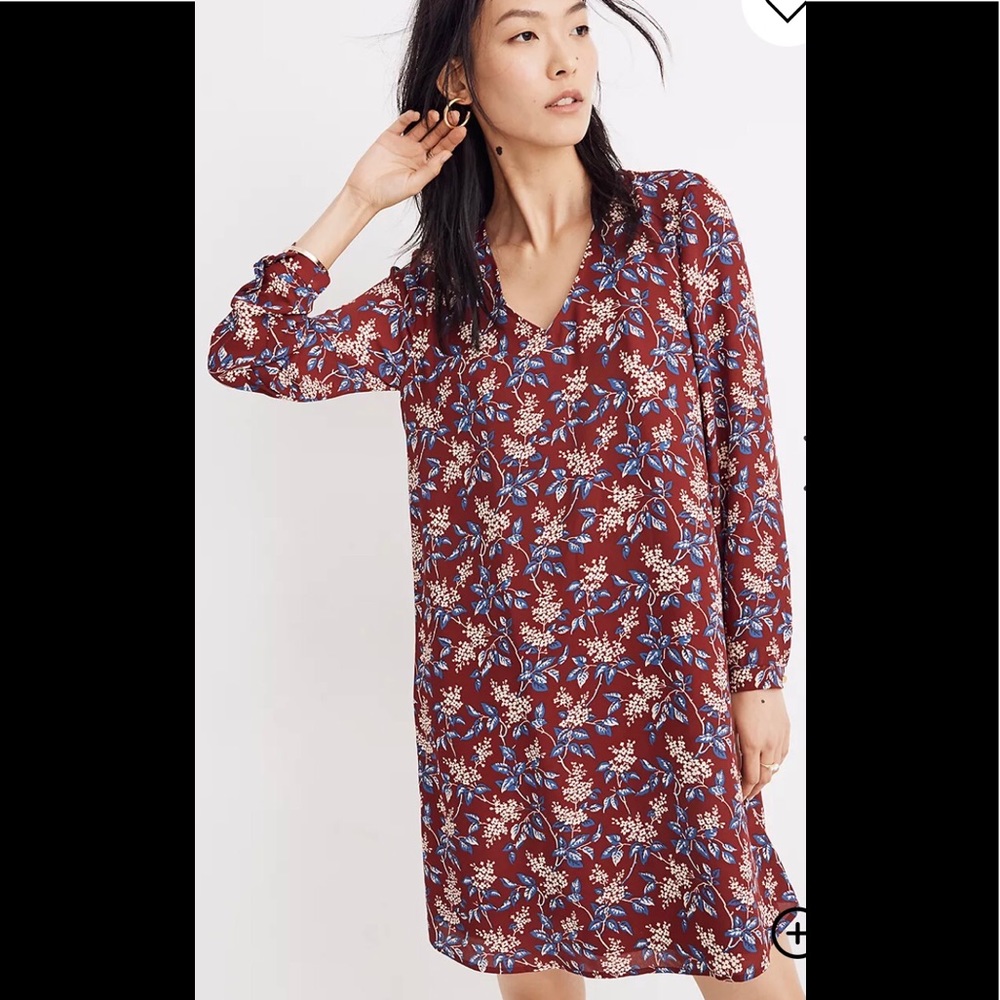 Madewell antique floral button back dress NWT